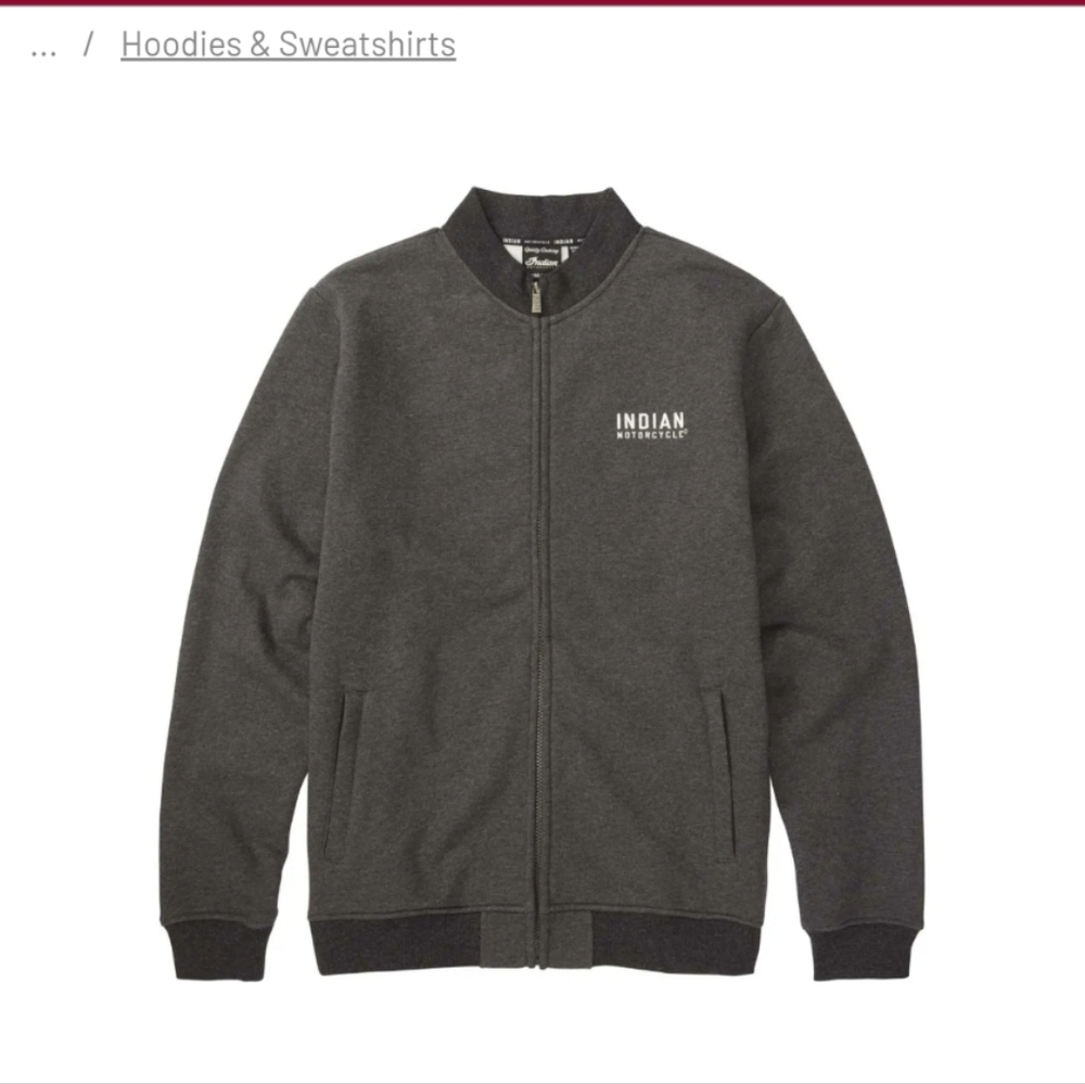 Indian Motorcycle Terrain Men's Gray Zip-Up Sweater/Sweatshirt